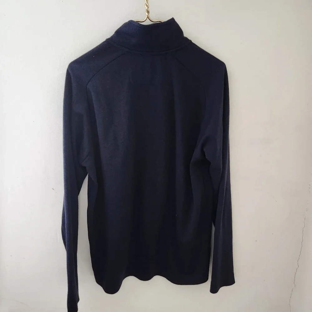 Banana Republic Mens Navy Blue Moisture Wicking Quarter‎ Zip Pullover Sweater M